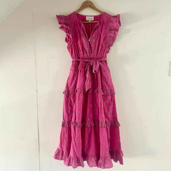 Cleobella Kenzie Midi Dress in Ditzy Print Pink sz M - Picture 3 of 5